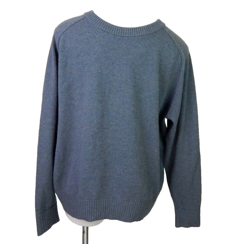 Everlane Men's Large Sweater Recashmere Crewneck Wool Blend Blue Raglan Sleeve